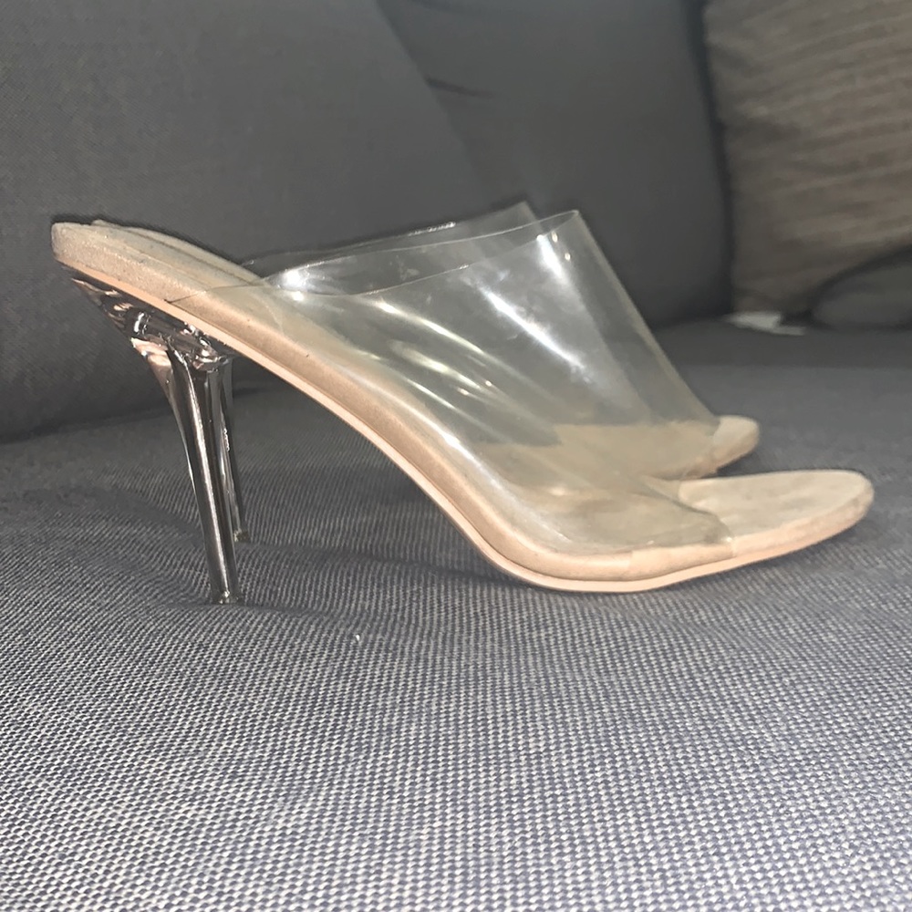 Clear PVC heel shoe woman size 10